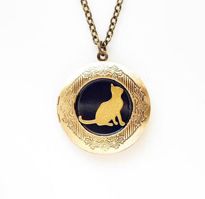 Cat Necklace Locket Cat Jewelry Photo Locket Cat Lover Gift Pet Memorial