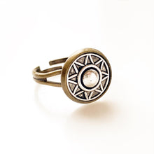 Load image into Gallery viewer, Sun Ring Silver or Bronze Sun Shield Ring-Lydia&#39;s Vintage | Handmade Personalized Vintage Style Rings, Earrings, Bracelets, Brooches, Necklaces, Lockets