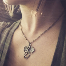 Load image into Gallery viewer, Dragon Necklace Bronze Dragon Pendant