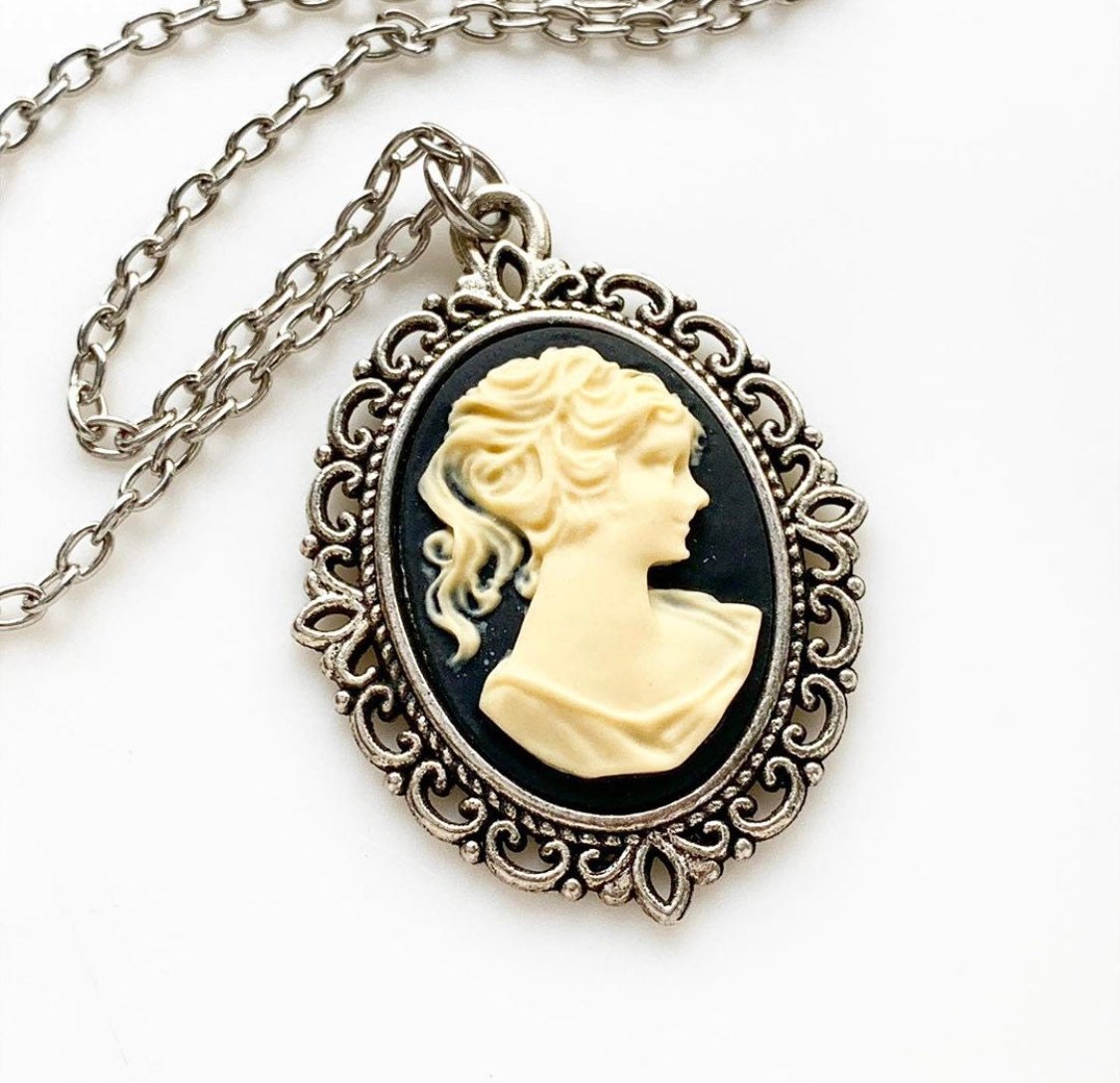Cameo Necklaces for Women, Lady Cameo Jewelry, Handmade Jewelry