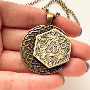 Dungeons and Dragons Necklace D20 Necklace Dungeon Master Gift-Lydia's Vintage | Handmade Personalized Vintage Style Necklaces, Lockets, Earrings, Bracelets, Brooches, Rings