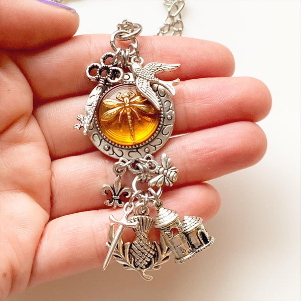 Outlander Necklace Dragonfly Lallybroch Pendant Outlander Gifts-Lydia's Vintage | Handmade Personalized Vintage Style Necklaces, Lockets, Earrings, Bracelets, Brooches, Rings