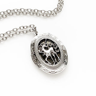 Silver Unicorn Locket Necklace Unicorn Lover Gift-Lydia's Vintage | Handmade Personalized Vintage Style Necklaces, Lockets, Earrings, Bracelets, Brooches, Rings
