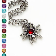 Load image into Gallery viewer, Birthstone Necklace Spider Necklace Personalized Jewelry