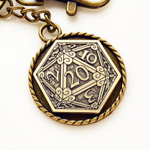 Load image into Gallery viewer, D20 Keychain Dungeons and Dragons Key Chain Accessory Nerdy Gift for Men-Lydia&#39;s Vintage | Handmade Personalized Bookmarks, Keychains