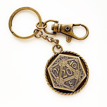 Load image into Gallery viewer, D20 Keychain Dungeons and Dragons Key Chain Accessory Nerdy Gift for Men
