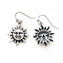 Load image into Gallery viewer, Sun Earrings Silver Sun Celestial Earrings-Lydia&#39;s Vintage | Handmade Personalized Vintage Style Earrings and Ear Cuffs
