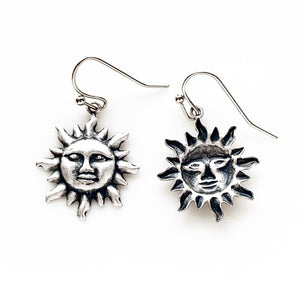 Sun Earrings Silver Sun Celestial Earrings