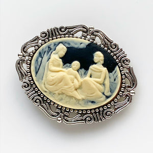 Mothers Day Cameo Brooch Three Generations Gifts for Grandma Mother Gifts-Lydia's Vintage | Handmade Vintage Style Jewelry, Brooches, Pins, Necklaces, Bracelets