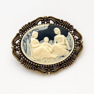 3 Generations Cameo Brooch Family Tree Grandmother Mother Grandma Mom Gifts-Lydia's Vintage | Handmade Vintage Style Jewelry, Brooches, Pins, Necklaces, Bracelets
