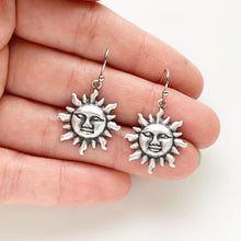 Load image into Gallery viewer, Sun Earrings Silver Sun Celestial Earrings-Lydia&#39;s Vintage | Handmade Personalized Vintage Style Earrings and Ear Cuffs