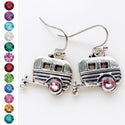Camper Earrings Birthstone Travel Trailer Vintage Camper Lover Gift-Lydia's Vintage | Handmade Personalized Vintage Style Earrings and Ear Cuffs