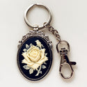 Rose Cameo Keychain Gifts for Her Bag Clip Romantic Keychain-Lydia's Vintage | Handmade Personalized Bookmarks, Keychains