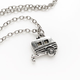 Camper Necklace Camper Gifts Travel Trailer Caravan Glamping Camping Gifts-Lydia's Vintage | Handmade Personalized Vintage Style Necklaces, Lockets, Earrings, Bracelets, Brooches, Rings