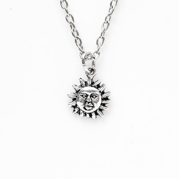Sun Necklace Silver Sun Necklace-Lydia's Vintage | Handmade Personalized Vintage Style Necklaces, Lockets, Earrings, Bracelets, Brooches, Rings