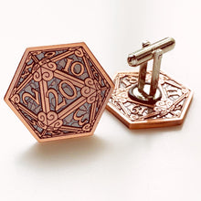 Load image into Gallery viewer, D20 Cufflinks Dungeons and Dragons Geek Wedding D&amp;D Cuff Links Dungeon Master Gift