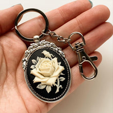 Load image into Gallery viewer, Rose Cameo Keychain Gifts for Her Bag Clip Romantic Keychain