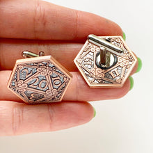 Load image into Gallery viewer, D20 Cufflinks Dungeons and Dragons Geek Wedding D&amp;D Cuff Links Dungeon Master Gift