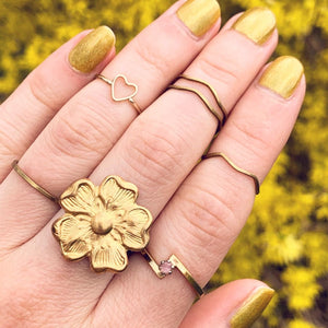 Flower Ring Magnolia Jewelry Dogwood Ring-Lydia's Vintage | Handmade Personalized Vintage Style Rings, Earrings, Bracelets, Brooches, Necklaces, Lockets