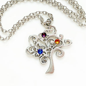 Family Tree Necklace Tree of Life Birthstone Necklace Gift for Mom for Her Pick 3+ Birthstones
