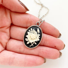 Load image into Gallery viewer, Rose Cameo Necklace Rose Pendant