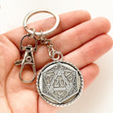 D20 Keychain Dungeons and Dragons Gifts Geek Gift for Men-Lydia's Vintage | Handmade Personalized Bookmarks, Keychains