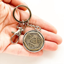 Load image into Gallery viewer, D20 Keychain Dungeons and Dragons Dungeon Master Gift