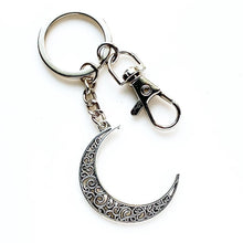 Load image into Gallery viewer, Moon Keychain Celestial Gift for Her Crescent Moon-Lydia&#39;s Vintage | Handmade Personalized Bookmarks, Keychains
