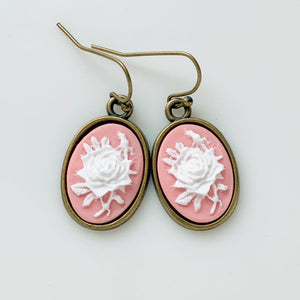 Rose Cameo Earrings Cameo Jewelry Rose Earrings Gift for Women