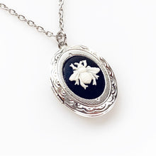 Load image into Gallery viewer, Bee Locket Necklace Cameo Locket Bee Gift for Her
