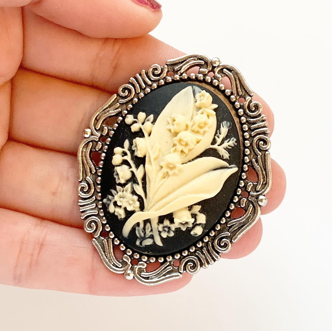 Lily of the Valley Brooch Lily Jewelry Cameo Brooch Gift for Her