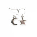 Mismatched Earrings Moon and Star Earrings-Lydia's Vintage | Handmade Personalized Vintage Style Earrings and Ear Cuffs