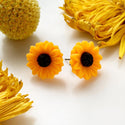 Sunflower Earrings Stud Earrings Floral Studs Sunflower Jewelry-Lydia's Vintage | Handmade Personalized Vintage Style Earrings and Ear Cuffs