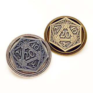D20 Pin Dungeons and Dragons Brooch Dungeon Master Gift Metal Pin-Lydia's Vintage | Handmade Vintage Style Jewelry, Brooches, Pins, Necklaces, Bracelets