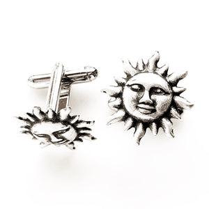 Sun Cufflinks Tie Clip Set Tie Bar Wedding Gifts for Men Groom