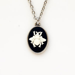 Bee Cameo Necklace Bee Necklace Cameo Jewelry Bee Gifts