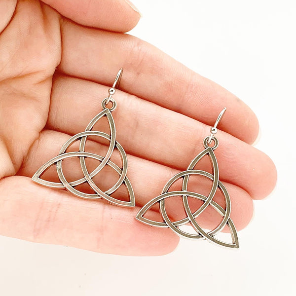 Celtic Knot Earrings Renaissance Faire Irish Trinity Knot Jewelry-Lydia's Vintage | Handmade Custom Cosplay, Renaissance Fair Inspired Style Necklaces, Earrings, Bracelets, Brooches, Rings