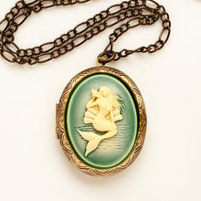 Load image into Gallery viewer, Mermaid Locket Necklace Large Locket Renaissance Faire Jewelry