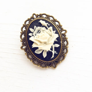 Rose Cameo Brooch Cameo Jewelry Gift for Women-Lydia's Vintage | Handmade Vintage Style Jewelry, Brooches, Pins, Necklaces, Bracelets