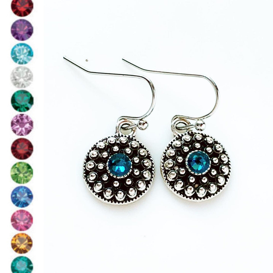Birthstone Earrings Personalized Jewelry Gift for Her for Women-Lydia's Vintage | Handmade Personalized Vintage Style Earrings and Ear Cuffs