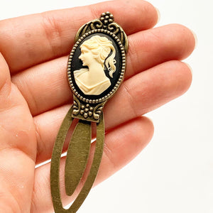 Cameo Bookmark Historical Romance Book Lover Gifts Metal Bookmarks-Lydia's Vintage | Handmade Personalized Bookmarks, Keychains