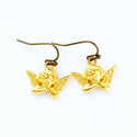 Cherub Earrings Gold Cherubs Baby Angel Earrings-Lydia's Vintage | Handmade Personalized Vintage Style Earrings and Ear Cuffs
