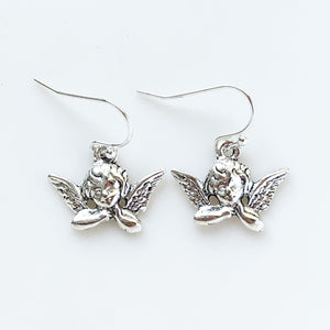 Cherub Earrings Cherubs Silver Angel Earrings Gift for Her
