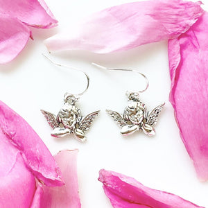 Cherub Earrings Cherubs Silver Angel Earrings Gift for Her