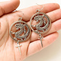 Chinese Dragon Earrings Sword Earrings Dragon Jewelry-Lydia's Vintage | Handmade Personalized Vintage Style Earrings and Ear Cuffs