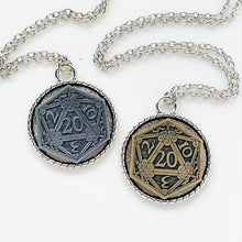 Load image into Gallery viewer, D20 Necklace Dungeons and Dragons Pendant Dungeon Master Gift