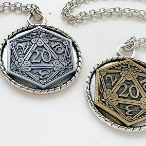 D20 Necklace Dungeons and Dragons Pendant Dungeon Master Gift