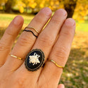 Bee Cameo Ring Cameo Jewelry Goth Ring Adjustable-Lydia's Vintage | Handmade Personalized Vintage Style Rings, Earrings, Bracelets, Brooches, Necklaces, Lockets
