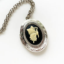 Load image into Gallery viewer, Butterfly Cameo Locket Necklace Butterfly Necklace Cameo Jewelry-Lydia&#39;s Vintage | Handmade Personalized Vintage Style Necklaces, Lockets, Earrings, Bracelets, Brooches, Rings