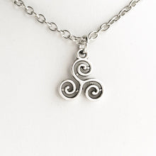 Load image into Gallery viewer, Triskelion Necklace Celtic Necklace Celtic Symbol Trikel